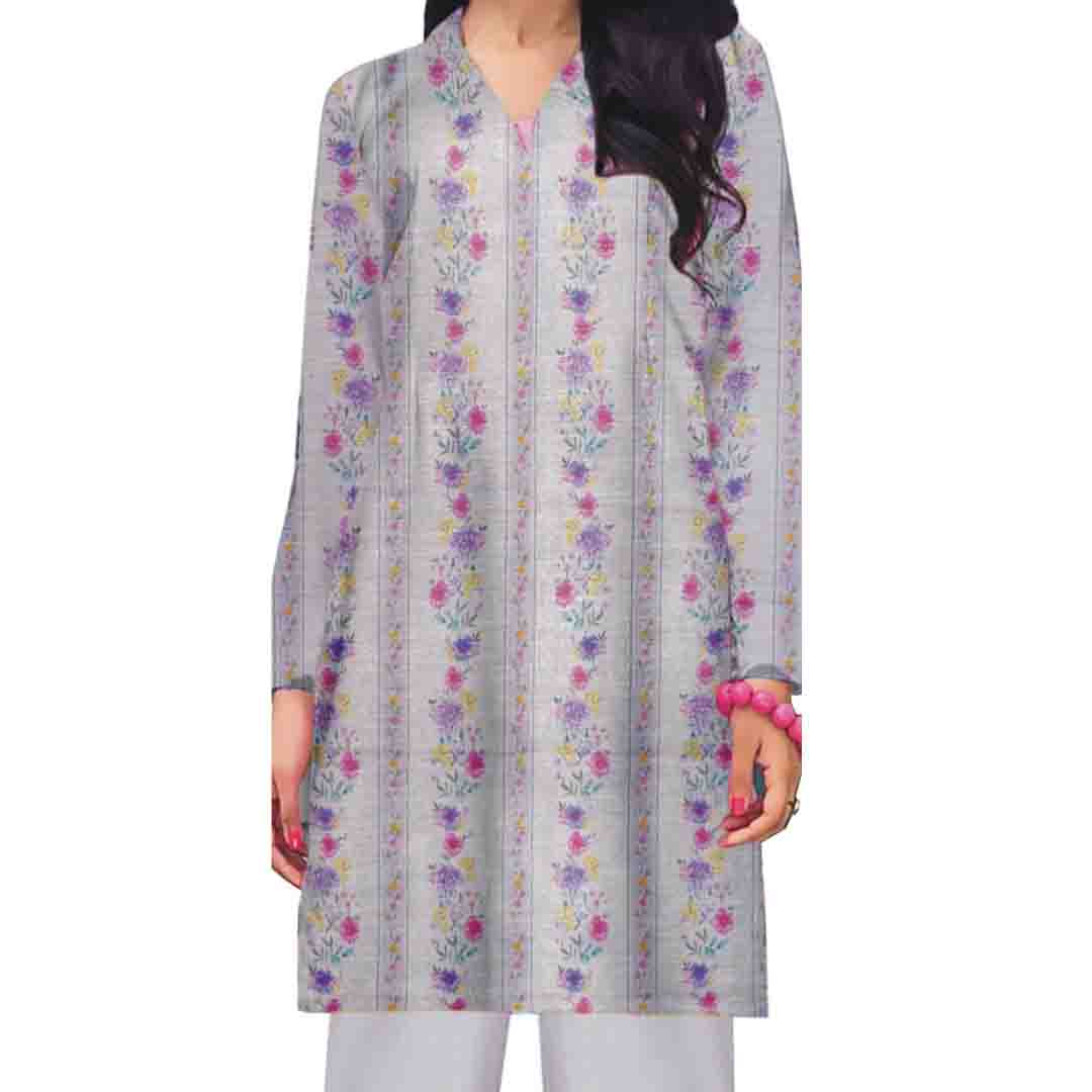 1PC- UnStitched Digital Printed Khaddar Shirt PW8357